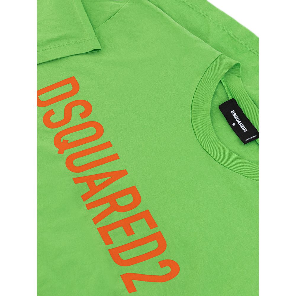Erkekler için Dsquared² Electric Green Pamuklu Tişört